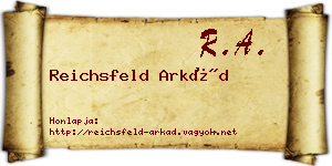 Reichsfeld Arkád névjegykártya